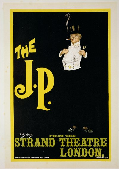 A „The J.P.” című plakát reprodukciója a londoni Strand Színházban, 1898 alkotó: Dudley Hardy