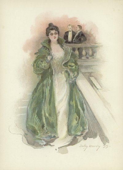 Társaság hölgy a Savoy Hotelben, Londonban alkotó: Dudley Hardy