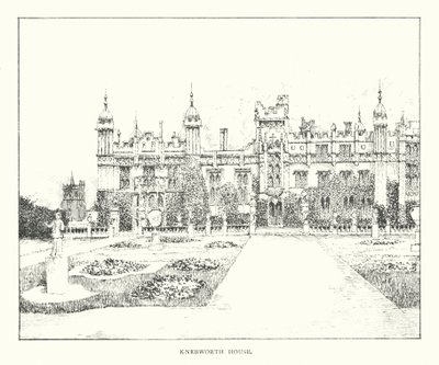 Knebworth House (litográfia) alkotó: Duncan Moul