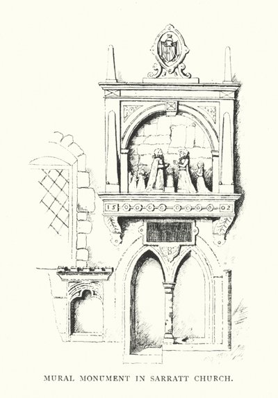 Falfestmény a Sarratt-templomban (litográfia) alkotó: Duncan Moul