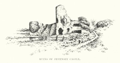 Pevensey várának romjai (litho) alkotó: Duncan Moul