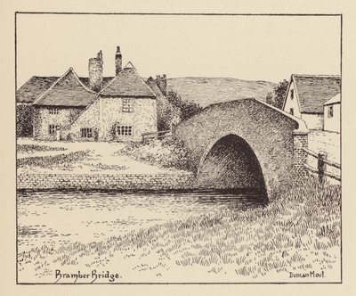 Sussex: Bramber Bridge (litográfia) alkotó: Duncan Moul