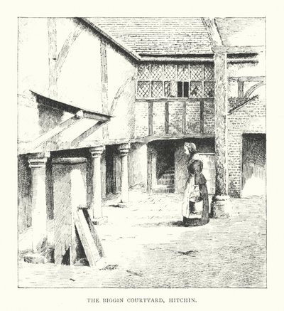 The Biggin Courtyard, Hitchin (litográfia) alkotó: Duncan Moul