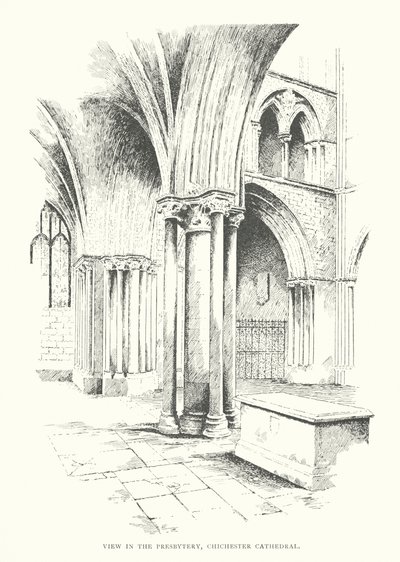 Kilátás a presbitériumból, Chichester Cathedral (litográfia) alkotó: Duncan Moul