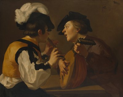 Két zenész, 17. század. alkotó: Dutch