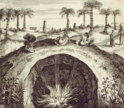 Egy óriási földalatti gőzfőző, Kínából Illusztrálta: Athanasius Kircher (1601-80) 1667 alkotó: Dutch School