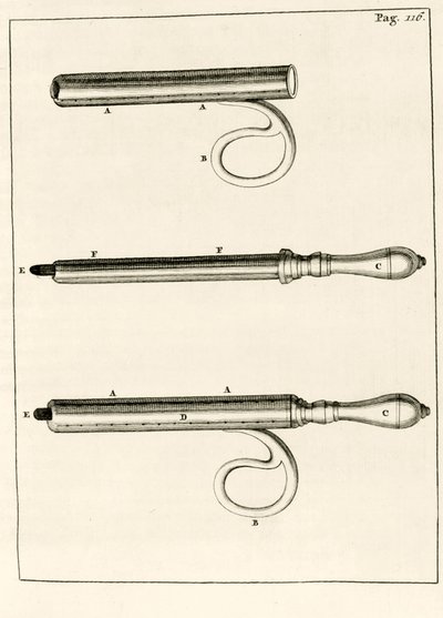 Tályogfecskendők választéka Frederik Dekkers gyógyító módszerrel kapcsolatos gyakorlati gyakorlataiból, 1694 alkotó: Dutch School