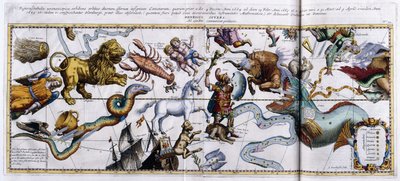 A csillagképek égi térképe: Orion, Bika, Kos, Halak stb., 1666-1668 alkotó: Dutch School