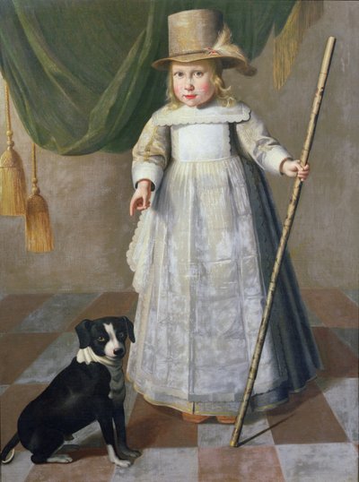 Gyermek és kutya, Dordrecht alkotó: Dutch School