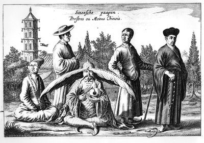 Kínai papok és szerzetesek Kínából Illusztrálta: Athanasius Kircher (1601-80) alkotó: Dutch School