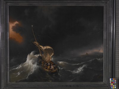 Krisztus a viharban a Galileai-tengeren (olaj, vászon) alkotó: Dutch School
