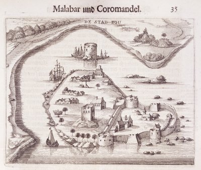 Holland erőd Malabar partján, Kelet-Indiában alkotó: Dutch School