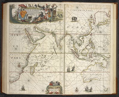 Kelet-India, a „The Great New Kited Sea Atlas vagy Water World”-ből. Sóhajtva bemutatva a föld összes tengerpartját...