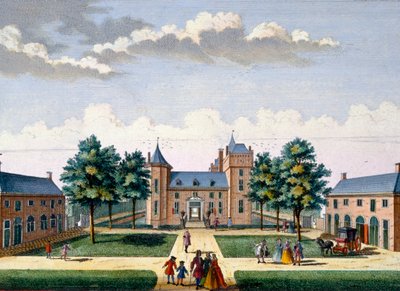 Assumburg kastély homlokzata, a Het Zeganpralent Kennemerlantból Hendrick de Leth és Matthias Brouerius Van Nidek, megjelent 1700-1730 körül alkotó: Dutch School