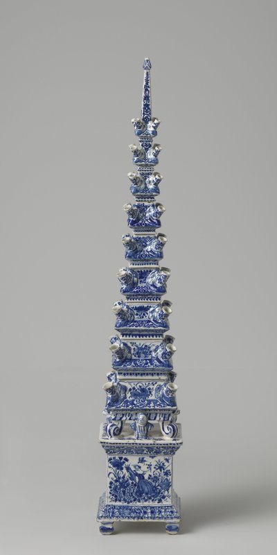 Virágpiramis, 1710-20 körül (fajansz) alkotó: Dutch School