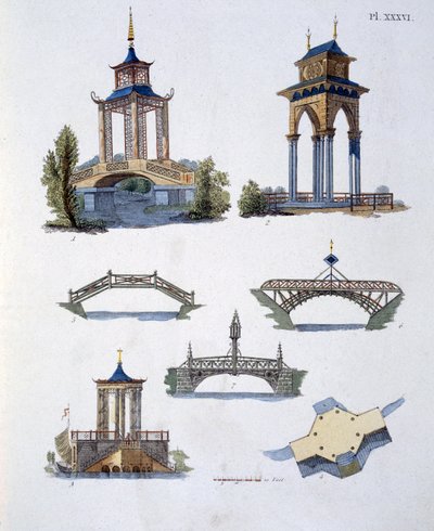 Kerti dekorációk, G. van Laar Magazine of Garden Gems-ből, 1802-ben alkotó: Dutch School