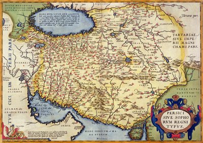 Perzsia térképe, a Theatrum Orbis Terrarum kocsmából. Írta: Abraham Ortelius (1527-98) Antwerpen, 1590 körül alkotó: Dutch School