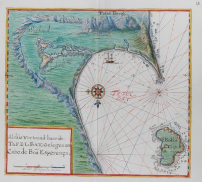 A Jóreménység fokának térképe. Table Bay, Dél-Afrika. alkotó: Dutch School