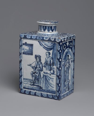 Tea caddy, 1698 körül (mázas edény) alkotó: Dutch School
