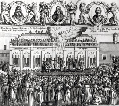 I. Károly király (1600-49) lefejezése 1649 (metszet) (bw fotó) alkotó: Dutch School