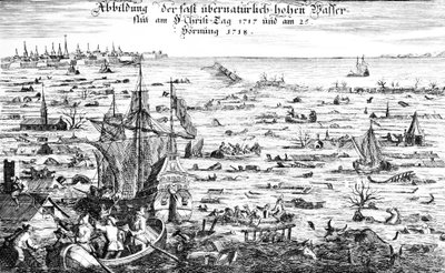 Az 1717-es karácsonyi árvíz alkotó: Dutch School