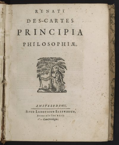 Rene Descartes A filozófiai alapelvek címlapja alkotó: Dutch School