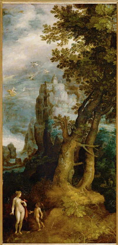 Venus und Amor vor dem Schloss der Liebe, nach 1603 von Dutch School