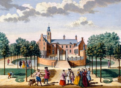 Az Adrichem-ház kilátása, a Het Zeganpralent Kennemerlantból Hendrick de Leth és Matthias Brouerius Van Nidek, megjelent 1700-1730 körül alkotó: Dutch School
