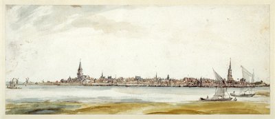 Emmerich látképe, 17. század vége (toll és barna tinta akvarellel papíron) alkotó: Dutch School