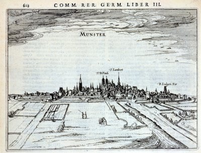 Munster városának kilátása a Rerum Germanicarumból, P. Bertin, Amszterdam 1616 alkotó: Dutch School