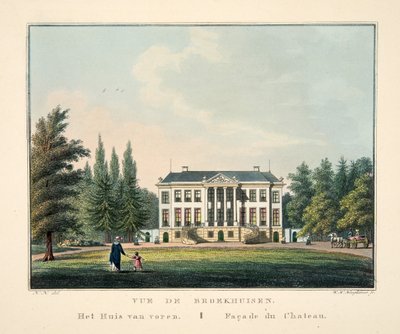 Vue de Broekhuisen. A ház elölről. Chateau homlokzata alkotó: Dutch School