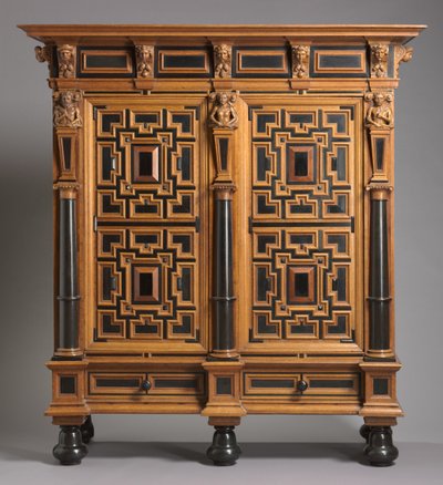Szekrény (Kast), Hollandiában készült, 1625-1650 körül (tölgy ében- és rózsafa furnérral) alkotó: Dutch School