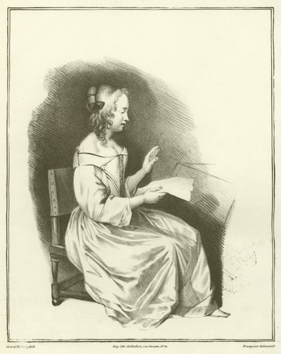 Nő egy levelet olvas alkotó: Dutch School