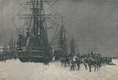 "Egy holland flotta elfogása a Francia Köztársaság huszárai által, 1795. január", 1896 alkotó: E.G.H. Del