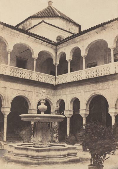 Spanyolország. Sevilla, a Pilátus-házként ismert Medina Celi herceg házának udvara alkotó: E.K. Tenison
