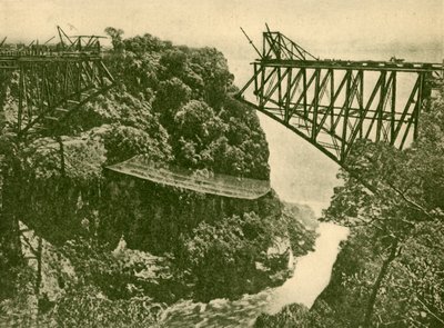 A Zambesi vasúti híd építése, 1930. alkotó: ENA