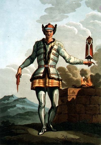 Egy jakutszkaja pap, Gros metszete (litho) alkotó: E. (after) Karnejeff