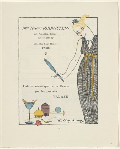 Gazette du Bon Ton, 1914. sz. 6. o. IX: Hirdetés Helena Rubinstein (cím az objektumon) alkotó: E. Ayres