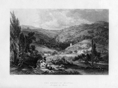 Az Olajfák hegye, Izrael, 1841. alkotó: E Benjamin