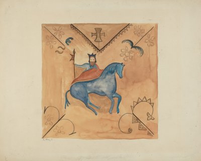 Szarvasbőrre festett Szent György, 19351942. alkotó: E. Boyd