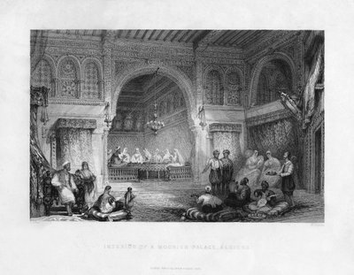 Egy mór palota belseje, Algír, Algéria, 1839 alkotó: E. Challis