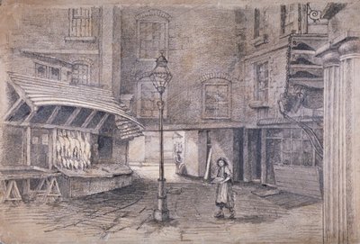 Poulterer üzlete a Clare Market-ben, Westminster, London, 1850 alkotó: E Holah
