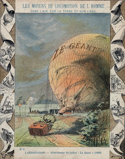 A Le Giant aerosztát leesése Hannover közelében – 1863. október alkotó: E. Letellier