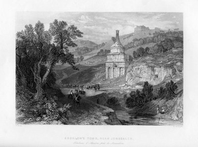 Absaloms sírja, Jeruzsálem közelében, Izrael, 1841. alkotó: E. Redclyffe