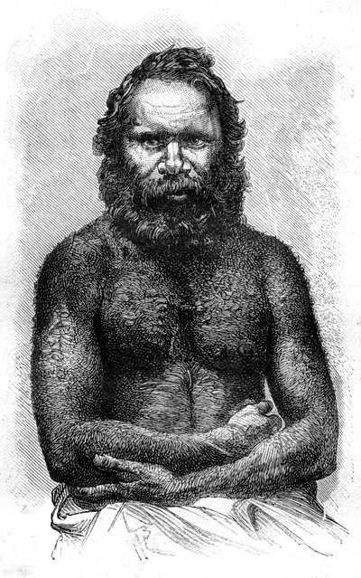 Ausztrál őslakos, 1886 alkotó: Etienne Antoine Eugene Ronjat