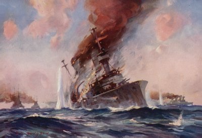 A falklandi csata: a Scharnhorst elsüllyedése alkotó: E. S. Hodgson