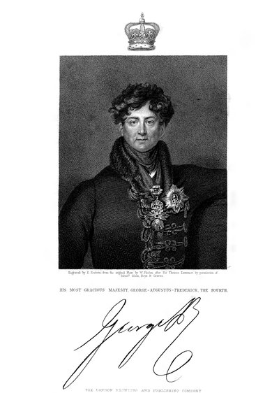 IV. György, Nagy-Britannia és Írország, valamint Hannover királya, 19. század. alkotó: E. Scriven