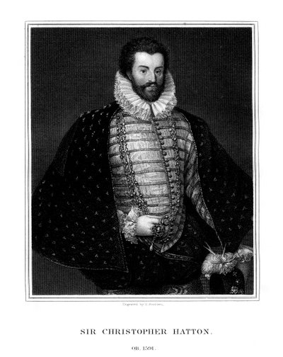 Sir Christopher Hatton angol politikus, 1827. alkotó: E. Scriven