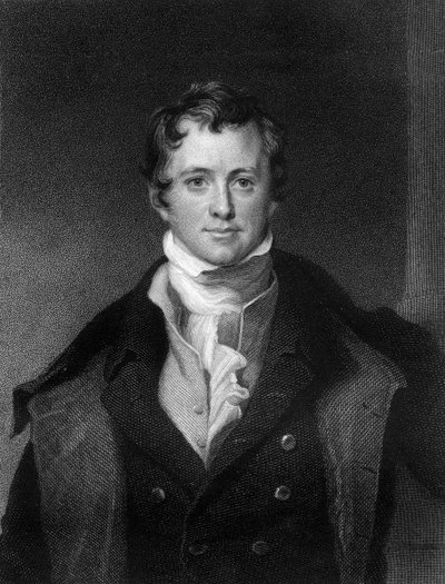 Sir Humphrey Davy, cornwalli kémikus és fizikus, 1845. alkotó: E. Scriven