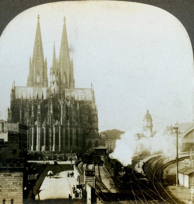 Kölni dóm egy vasúti hídról, Köln, Németország. alkotó: E. W. Kelley